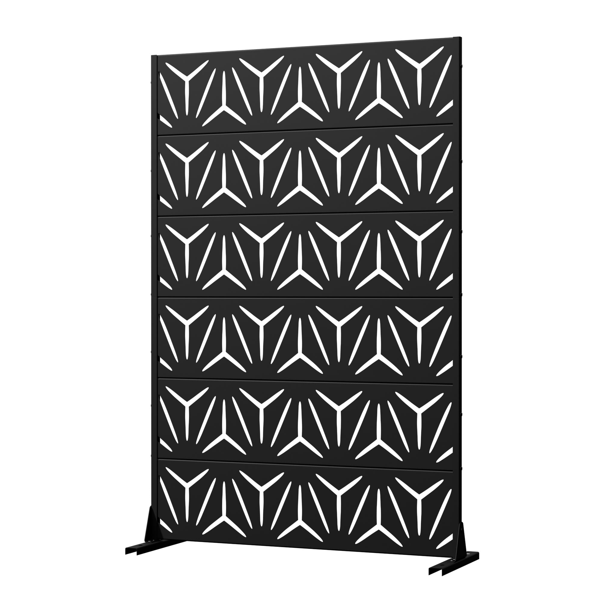 MAYEERTY 6 Panels Metal Outdoor Garden Privacy Screen Patio Backyard Decorative Privacy Fence Divider, 72×47.2×15.7in