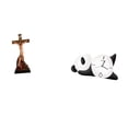 thumbnail image 1 of Estatua católica, estatua de la Madre María, estatuilla de Jesús, figura de cruz, reloj de pared de panda, reloj de pared de resina, tablero de densid, 1 of 8