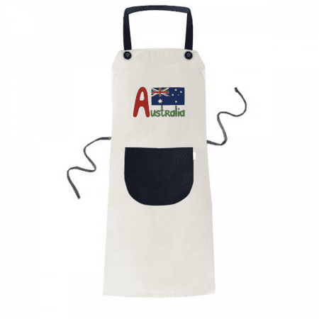 

Australia National Flag Red Blue Pattern Apron Adjustable Bib Cotton Linen BBQ Kitchen Pocket Pinafore