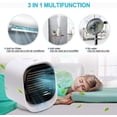 thumbnail image 2 of Aire acondicionado portátil, mini ventilador USB, ventilador de escritorio USB 3 en 1, enfriador evaporativo, humidificador atomizador para cocina casera, mesita de noche, oficina, 2 of 5