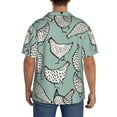 thumbnail image 5 of Disketp Men's Hawaiian Hand Drawn Chickens Print Shirts Button Down Holiday Beach Shirts-Large, 5 of 7