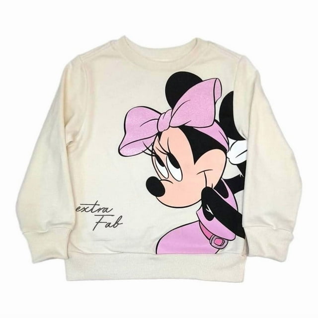 Sudadera Infantil Estampada Minnie Talla 12 Color Beige