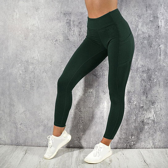 Women Breathable Workout Leggings Fitness Stretch Yoga Athletic Pants Pocket 