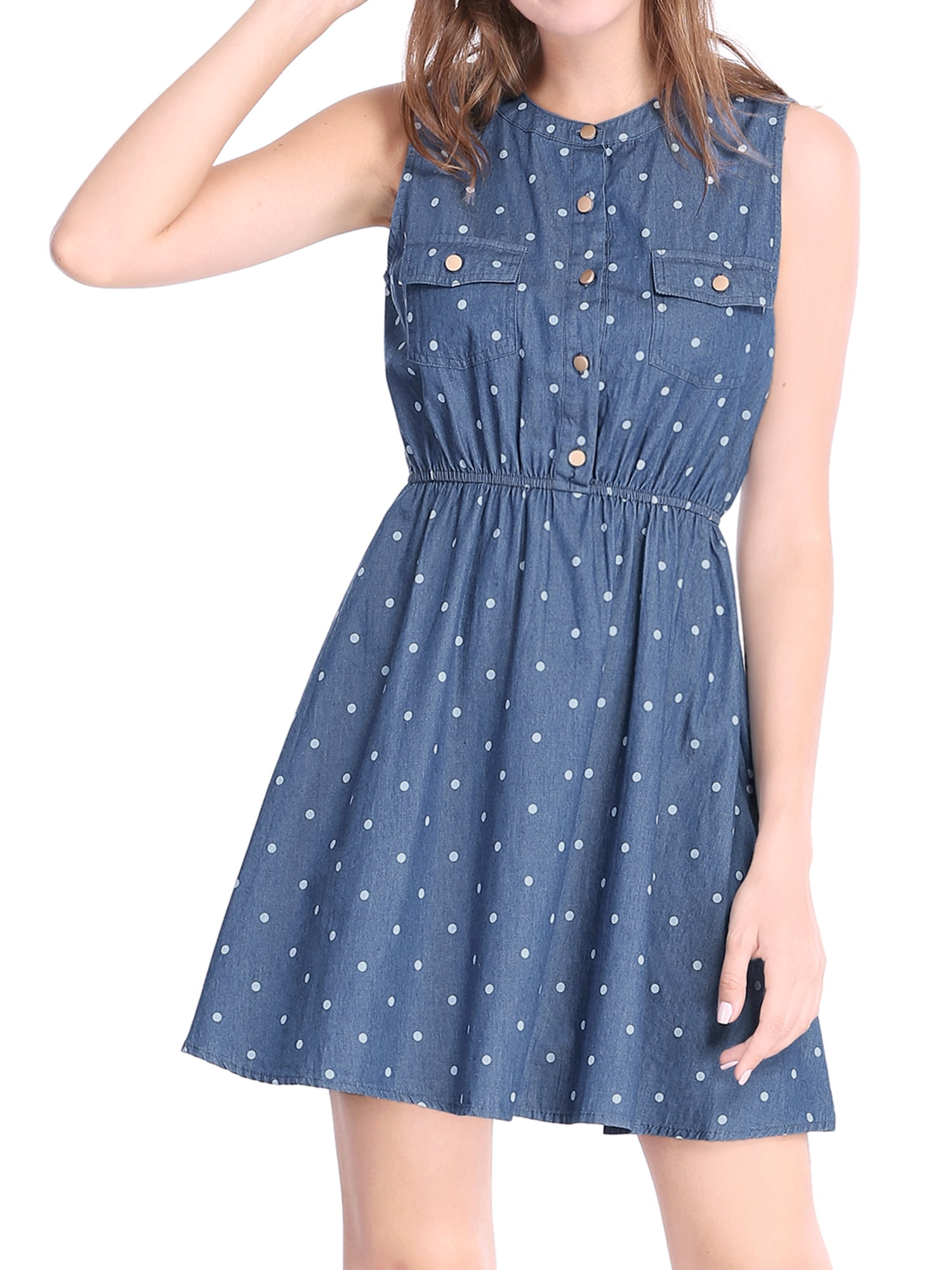 womens sleeveless denim dress