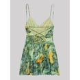 thumbnail image 4 of Women'S Print Mini Dress -Backless Slip Dress with Draped Detail, Party Short Dresses Green S, 4 of 6