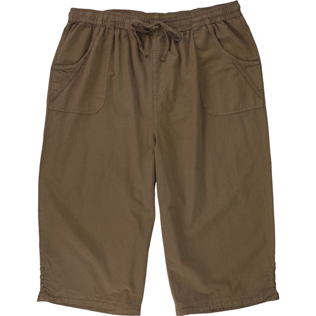 Karen Scott Kiera Pantalones casuales de pierna ancha para mujer, Marrón, 1X