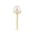 thumbnail image 3 of ANGARA Classic Japanese Akoya Cultured Pearl Bypass Ring in 14K Yellow Gold for Women | June Birthstone, Birthday, Anniversary, Jewelry Gift for Women | Pearl Ring, 3 of 9