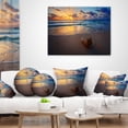 thumbnail image 3 of Designart Quiet Seashore during Sunset - Seashore Throw Pillow - 16x16, 3 of 4