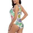 thumbnail image 4 of Picia Cute Chameleons Pattern Women's One Piece Swimsuits,One Shoulder Swimwear Asymmetric ,Ruffle Monokinis Bathing Suits,High Waisted Flattering Bathing Suits-X-Large, 4 of 8