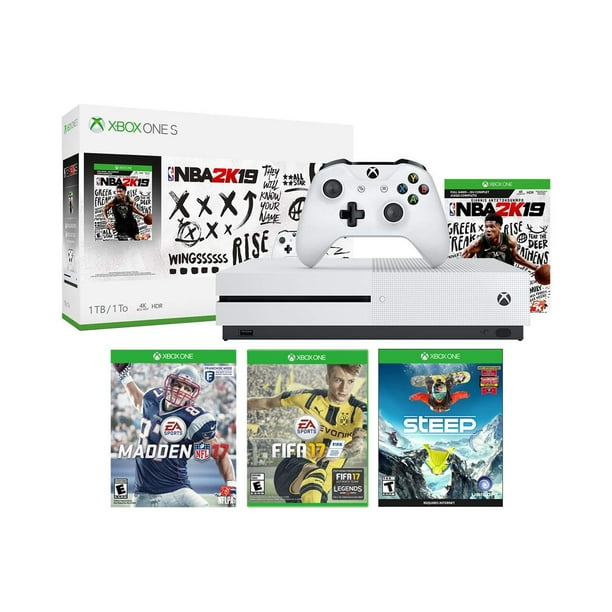 Xbox One S Four Sports Games Collection Nba 2k19 Madden Nfl 17