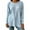 Blue, variant on Women Round Neck Long Sleeve Casual T Shirt, Irregular Uneven Front Hem Button Down Relax Fit Daily Blouse Top,Blue