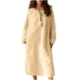 thumbnail image 2 of Sakmal Flannel Nightgowns for Women MooMoo Winter House Dress Long Sleeve Yellow Crew Neck Womens Nightgowns L, 2 of 9