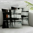 thumbnail image 3 of PRATYUS  Black and White Pillow Covers,Black and White Pillow Covers,Abstract Pillow Covers,Abstract Brush Pillow Covers,Geometric Pillow Cover for Couch Sofa Bed Bedroom 22x22in, 3 of 5