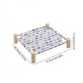 thumbnail image 3 of Cififendec Elevated Summer Pet Cot Bed, 20.28"×17.91", Breathable Detachable Printed Fabric Raised Dog Cat Sleeping Mat for Indoor Floor Naps Balcony Cool Rest Time, 3 of 5