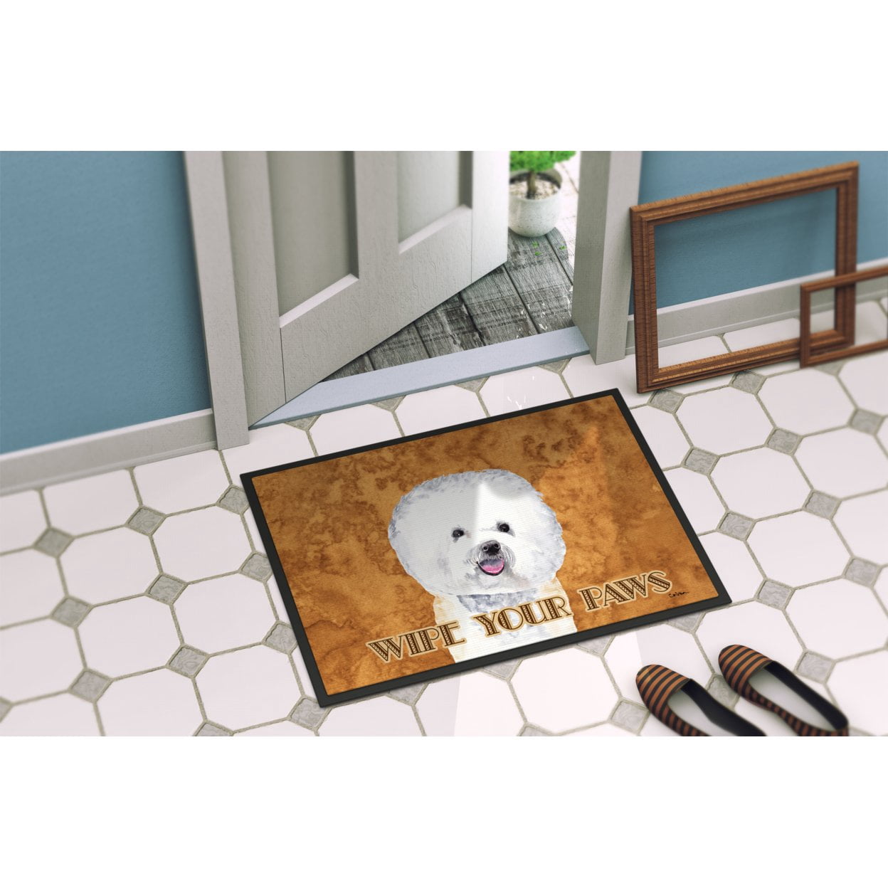 Carolines Treasures SC9135JMAT Bichon Frise Door Mat Indoor Rug or Outdoor Welcome Mat 24x36 Doormat 36"L x 24"W