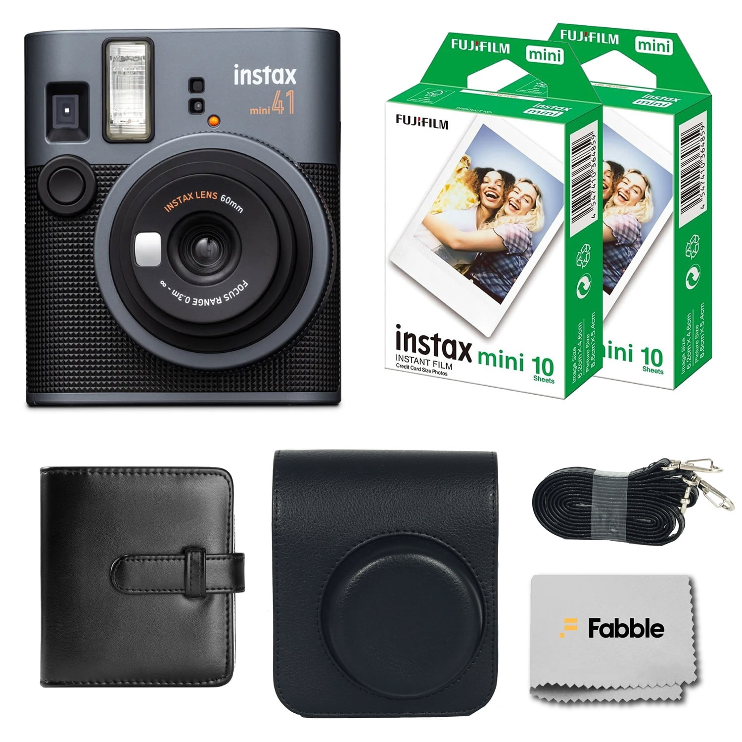 Fujifilm Instax Mini 12 Camera White, Set with 40pk Film, Strap