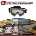 thumbnail image 3 of Gafas de sol para ciclismo de motocicleta Unique Bargains, lentes grises, marco negro y blanco, 3 of 6