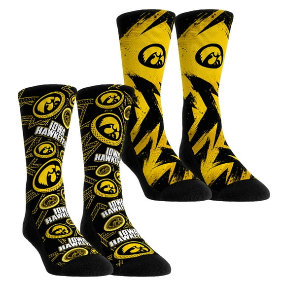 Unisex-Rock Em Socks  Iowa Hawkeyes Game Day Two-Pack Crew Socks Set