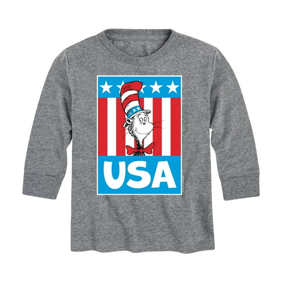 Dr. Seuss - Cat In the Hat USA - Toddler And Youth Long Sleeve Graphic T-Shirt
