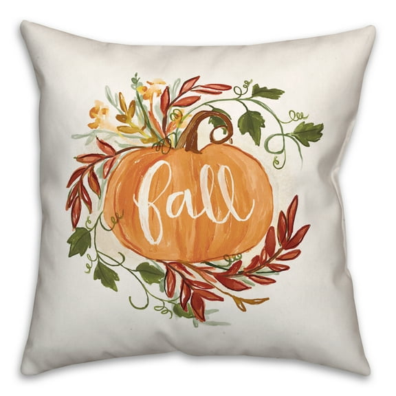 Creative Products Fall Pumpkin Vine 2 18 x 18 Spun Poly Pillow