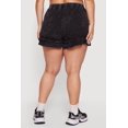 thumbnail image 4 of Women's Plus Size Acid Wash Ruffle Trim Shorts, 4 of 4