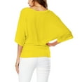 thumbnail image 3 of MKLEKYY Playeras Oversize Camiseta Holgada Con Cuello En V Y Mangas Murciélago Para Mujer, Talla Grande, Dobladillo Doblado, Lisa, Talla Grande Talla XL, 3 of 3