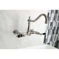 thumbnail image 3 of Kingston Brass KS1246PKL Duchess Wall Mount Bridge Kitchen Faucet, Polished Nickel, 3 of 5