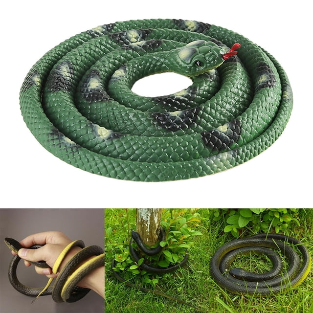 Serpiente de simulación Yotijar de goma suave 120cm Juguete de broma verde