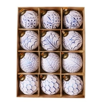 hulanddfd Christmas Tree Ball Ornament Set - 12Pcs Shatterproof Xmas Hanging Balls, Christmas Hanging Pendant for Tree Wreath and Wedding Holiday Party Decor 8cm/3.15"