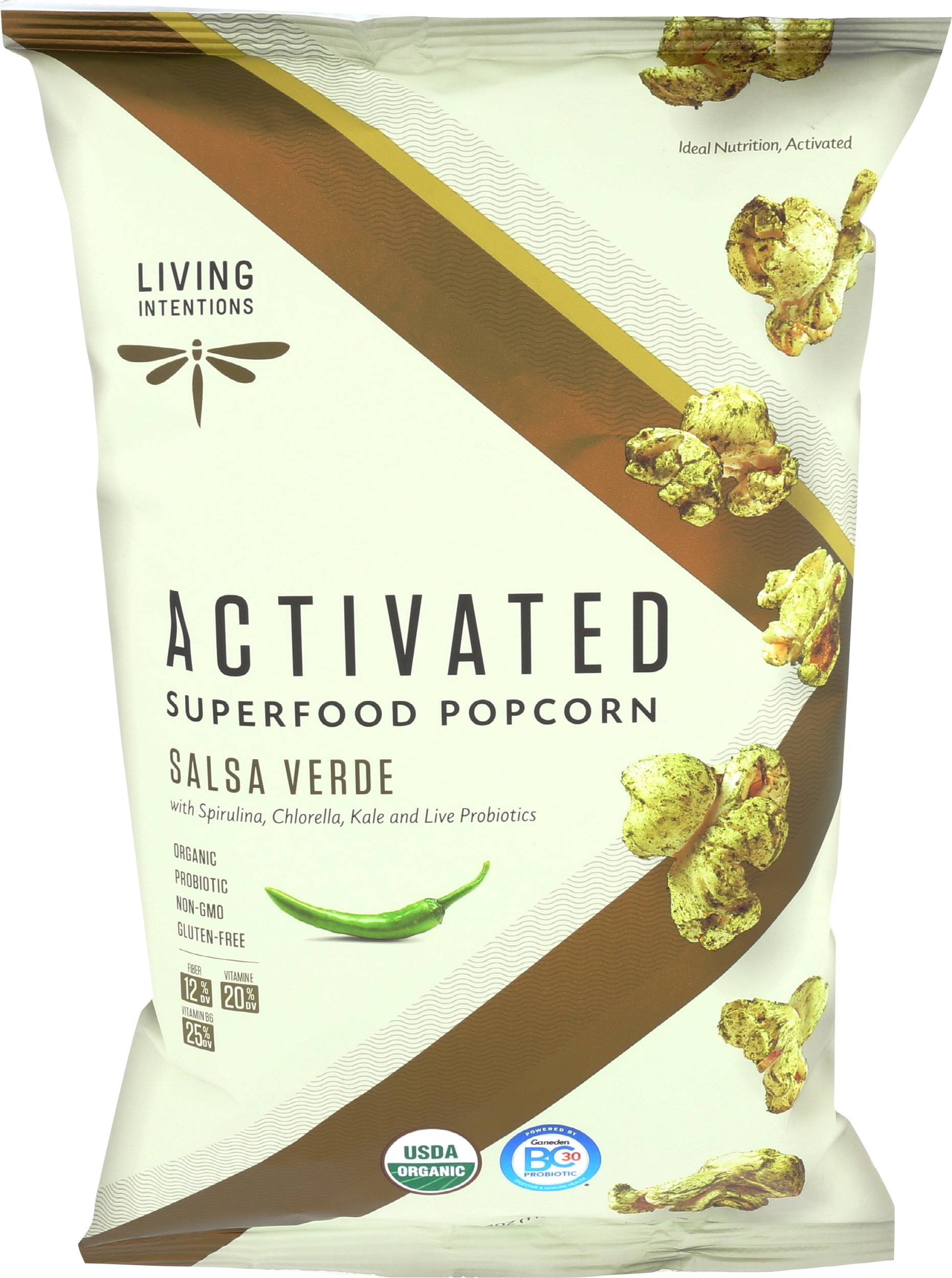 Pack of 12, Living Intentions Salsa Verde Popcorn, 4 oz
