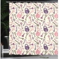 thumbnail image 3 of Ambesonne Retro Shower Curtain, Hand Drawn Looking Keys Art, 69"Wx75"L, Dried Rose and Eggplant, 3 of 4