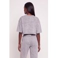 thumbnail image 4 of Women's Acid Wash Oversized Cropped Raw Hem Sweatshirt, 4 of 4