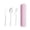 Pink, variant on Stainless Steel Travel Cutlery Set Reusable Flatware With Portable Storage Case For Office Lunch Camping Blue