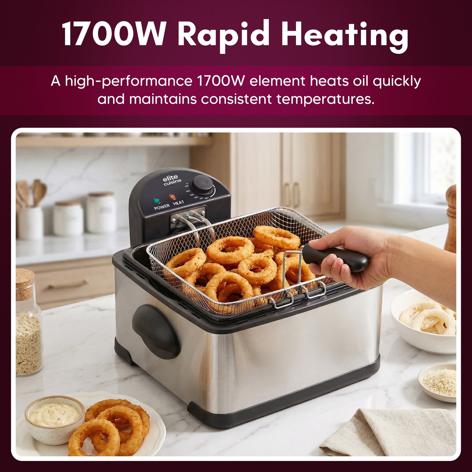 Elite Cuisine EDFL0062 4.2qt Deep Fryer