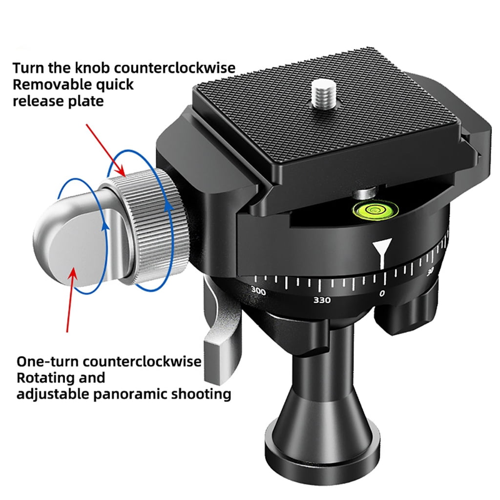 Osdhezcn Camera Tripod Mini Ball Head KA18 Ballhead Mount Professional Inverted Panoramic Ballhead 1/4 3/8 Screw for Phone/Tablet