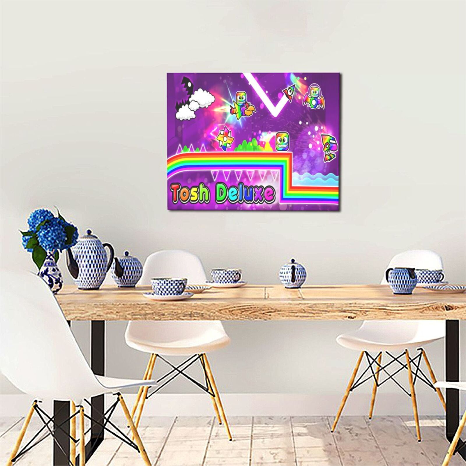 Saiise Geometry Dash Frameless Canvas Wall Art - Abstract