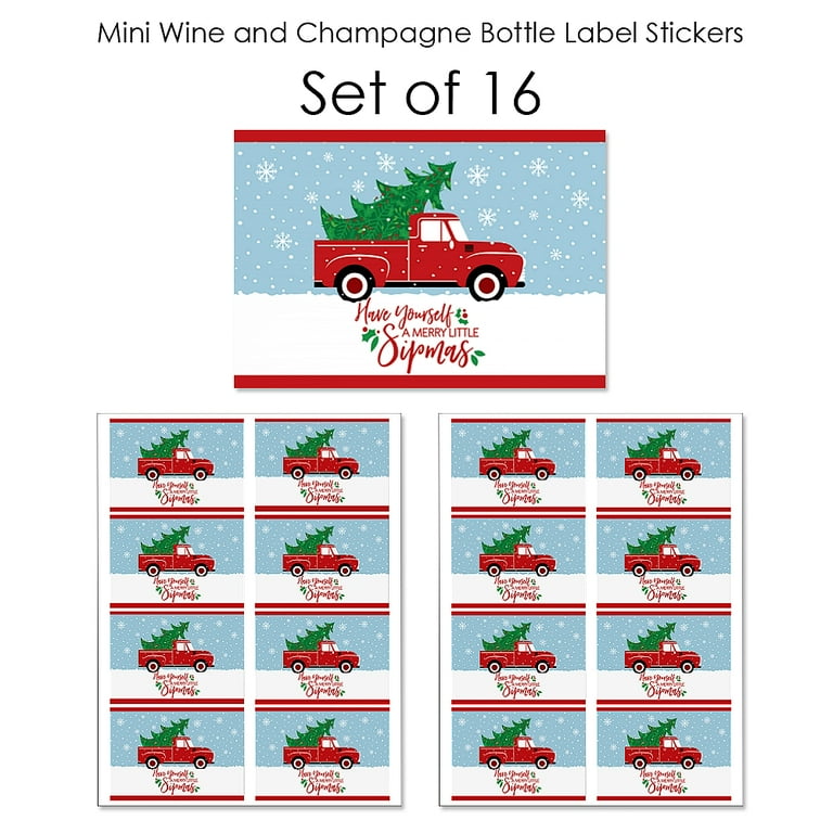 Big Dot Of Happiness Santa Claus' Belt - Mini Wine And Champagne Bottle  Label Stickers - Christmas Party Favor Gift For Women And Men - Set Of 16 :  Target