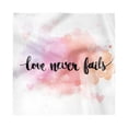 thumbnail image 1 of Saying Decorative Satin Napkins Set of 4, Romantic Phrase About Love and Friendship Love Never Fails Bokeh Effect Background, Square Fabric Party & Dinner Napkin, 12", Multicolor, by Ambesonne, 1 of 2