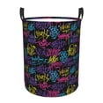 thumbnail image 6 of Lsque Graffiti Art pattern Laundry Hamper Basket, Tall Woven Rope Hamper Basket for Clothes, Lightweight Storage Basket, Collapsible Waterproof-Small, 6 of 8
