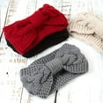 thumbnail image 4 of Wancir 4 Pack Winter Knit Headbands Twist Cable Head Wraps Fuzzy Lined Headband Knotted Crochet Turban Thick Ear Warmer Elastic Hair Band Accessories for Girls Women, 4 of 9
