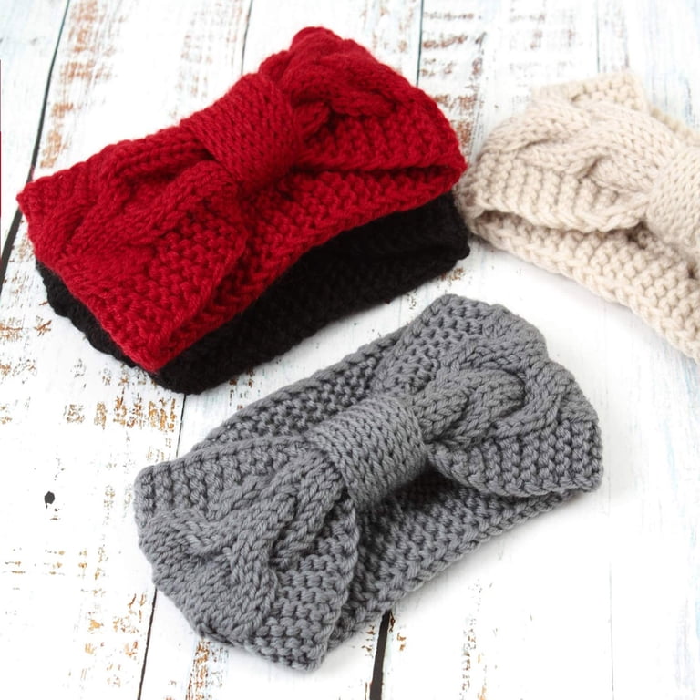 Winter Knit Headbands Women Crochet Ear Warmer Winter Accessories 4 Pack Amazon.com: Whaline 4 Pack Twisted Knit Headbands Winter  main image 2