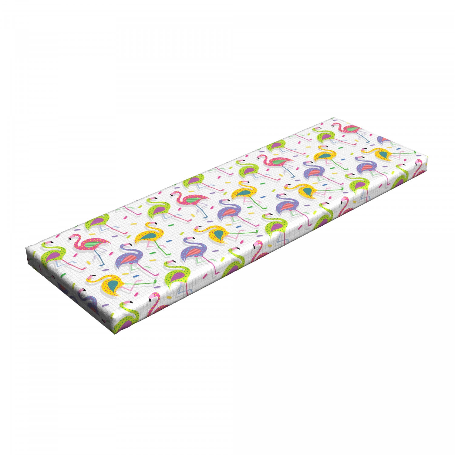 Zeeslak zonde Onderwijs Flamingo Bench Pad, Colorful Retro Vintage Flamingo Patterns in Polka Dot  Design Checked Background, HR Foam Cushion with Decorative Fabric Cover,  45" x 15" x 2", Multicolor, by Ambesonne - Walmart.com