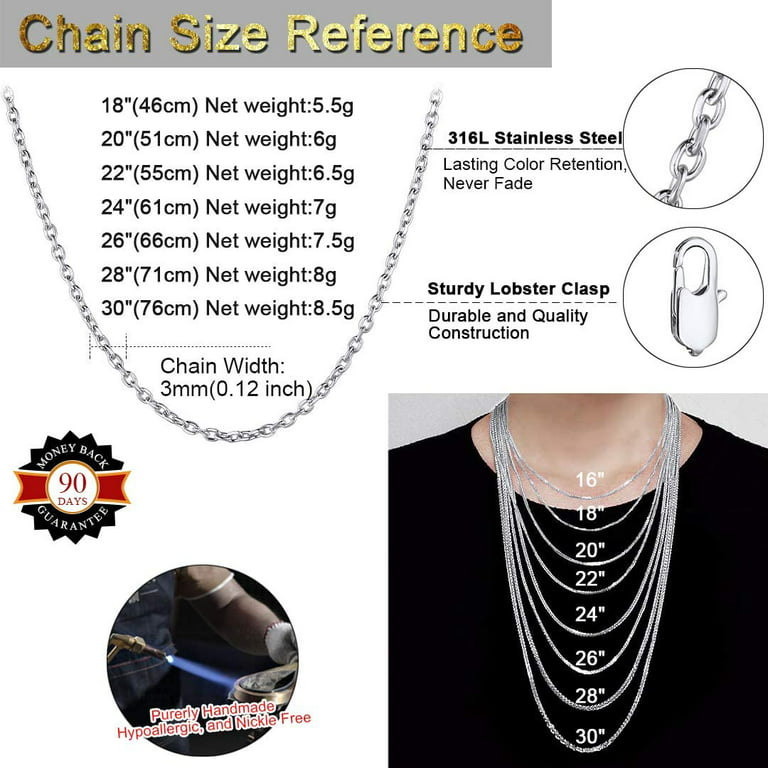 Fashion Paperclip Chain Link Necklace Sizes 16 18 20 22 24 18K Gold Plated  Gift