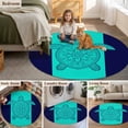 thumbnail image 6 of Turtle Round Living Room Rugs 8 ft, Summer Beach Washable Large Area Rug with Non-Slip Sturdy Edge Binding Round Carpet for Dining Room Kitchen Office, 6 of 9