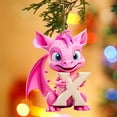 thumbnail image 3 of CuiLiyq 26 Letters Christmas Tree Decoration Pendant, Pink Baby Dragon Hugs Alphabet Christmas Hanging, Christmas Letters Ornaments A to Z Ornament (Acrylic, Letter-X), 3 of 3