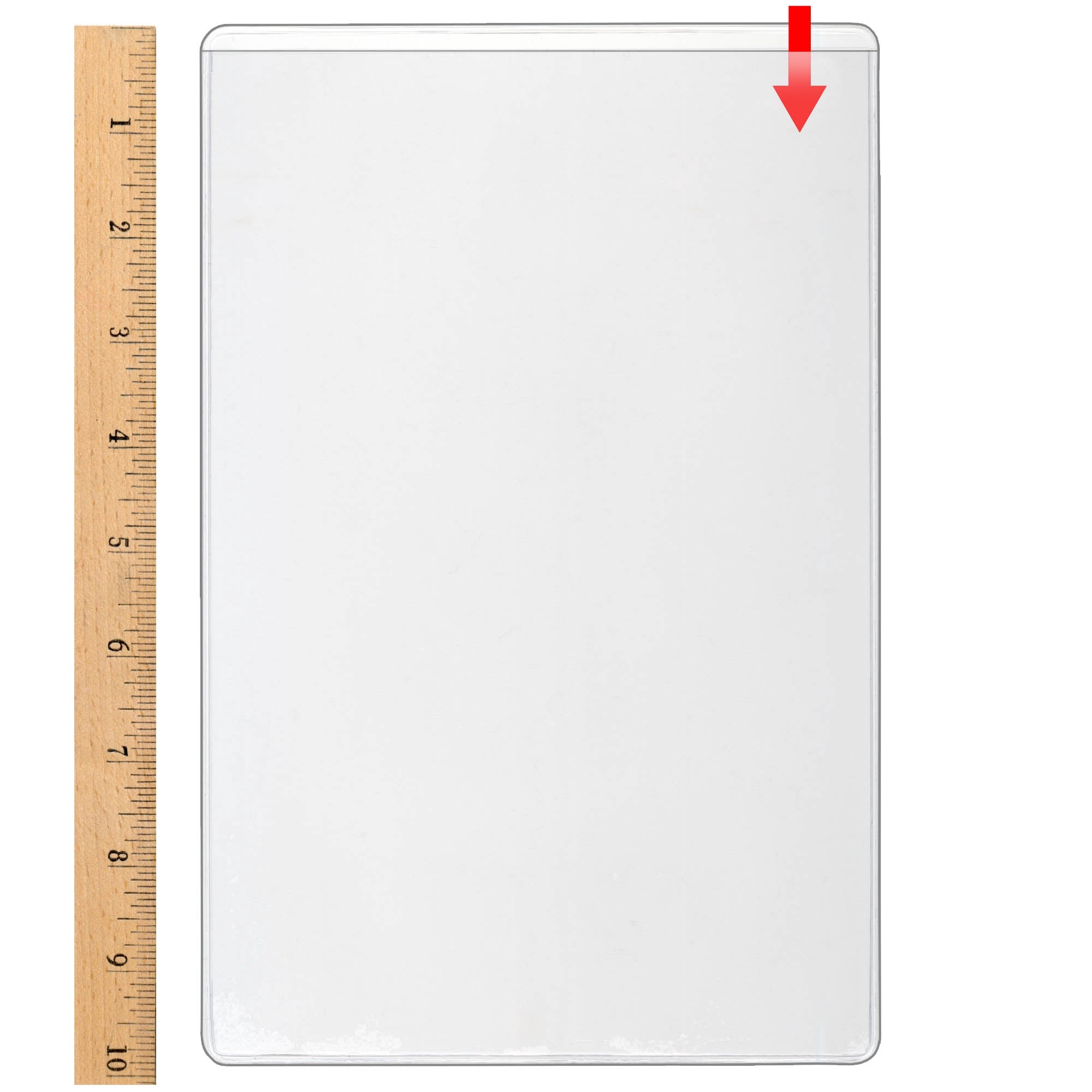 StoreSMART - Peel & Stick Pocket - 6" x 9 1/2" Open Short Side - 10-Pack - Clear Vinyl Plastic - STB109S-10