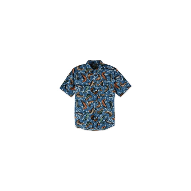 Woolrich Mens Walnut Run Button Up Shirt, Blue, Small