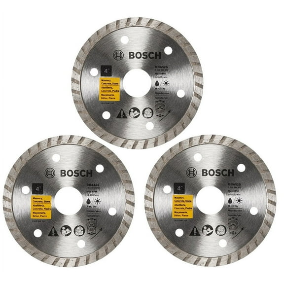 Bosch DB442 4 Inch Turbo Diamond Blade, 3 Pack