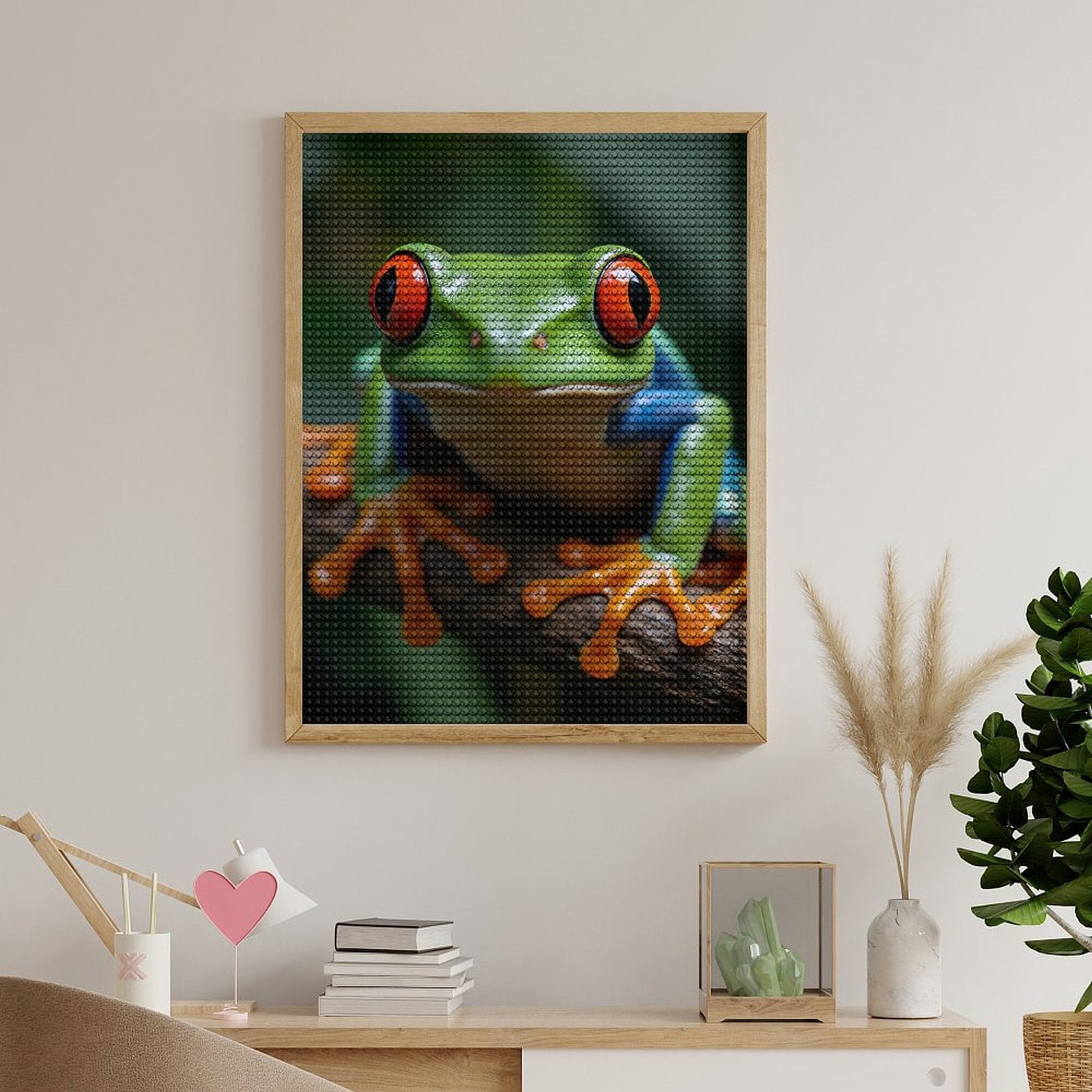 Diamond Art Kits for Adults, Bright Tree Frog Portrait 5D Diamond Painting Kits for Adults Beginners, DIY Full Drill Diamond Painting, Gem Art and Crafts 12x16