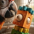 thumbnail image 4 of Multicolor Parrot Wood Building Block Toy with Pinecones for Cage Hanging Play and Grinding Exercise, Multicolor, 4 of 6